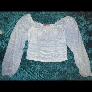 Under Wire Ruched Corset Peasant Top